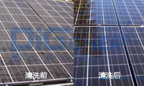 太陽能電池板清洗前后對(duì)比